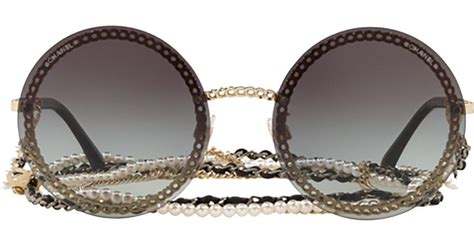 chanel round frame chain sunglasses|Chanel sunglasses frameless.